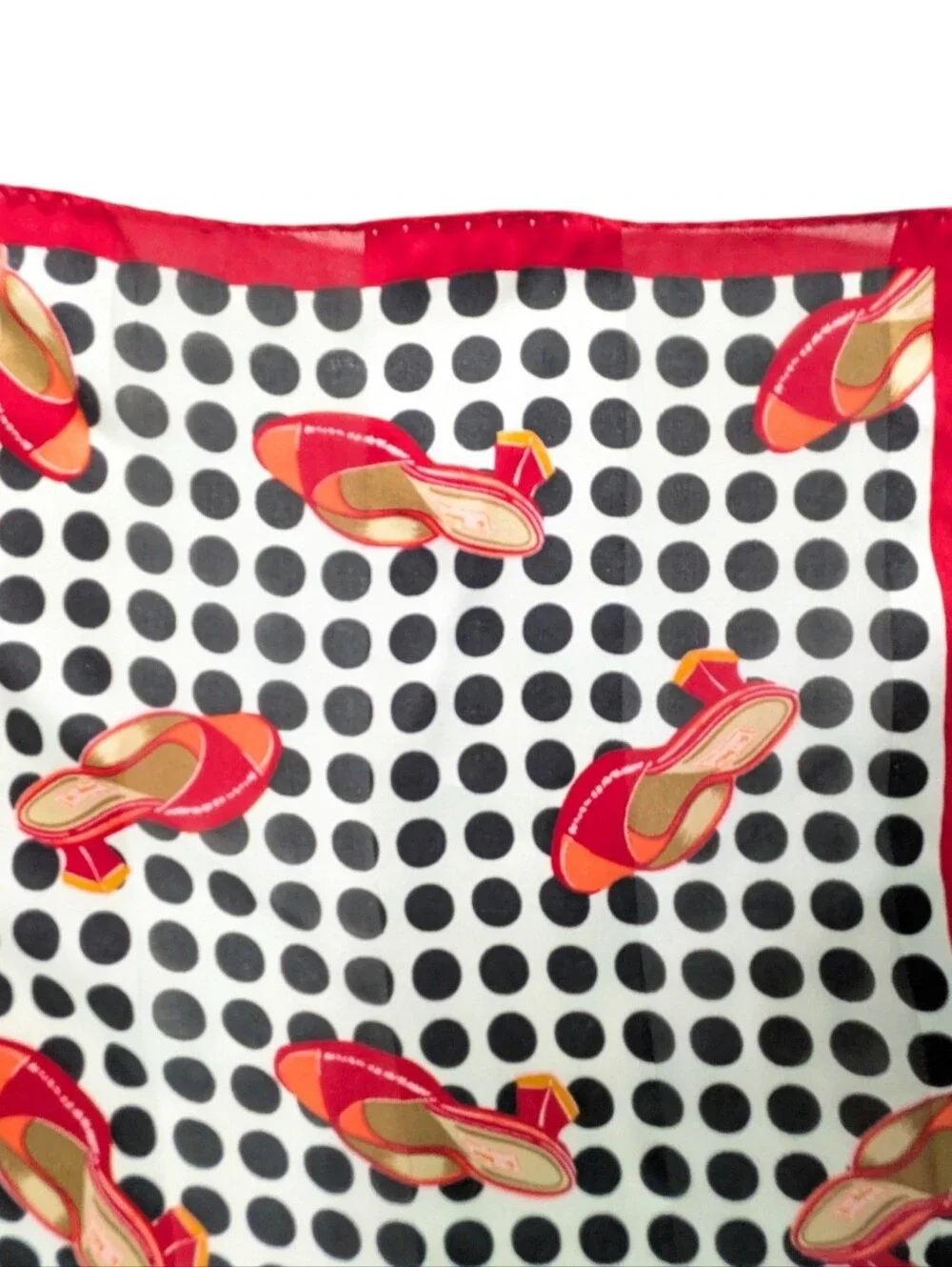 Vintage Polka Dot Satin Silky Scarf 24